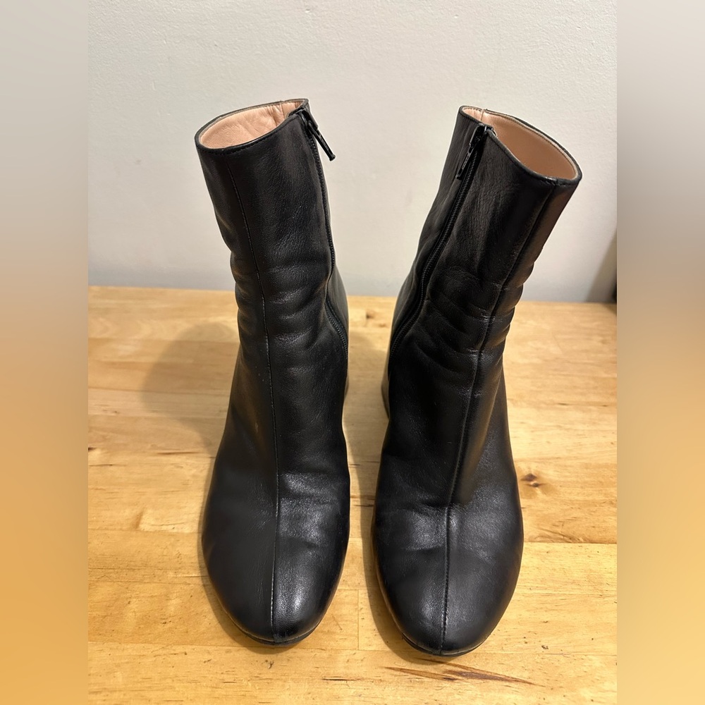 Acne Black Leather Ankle Boots
